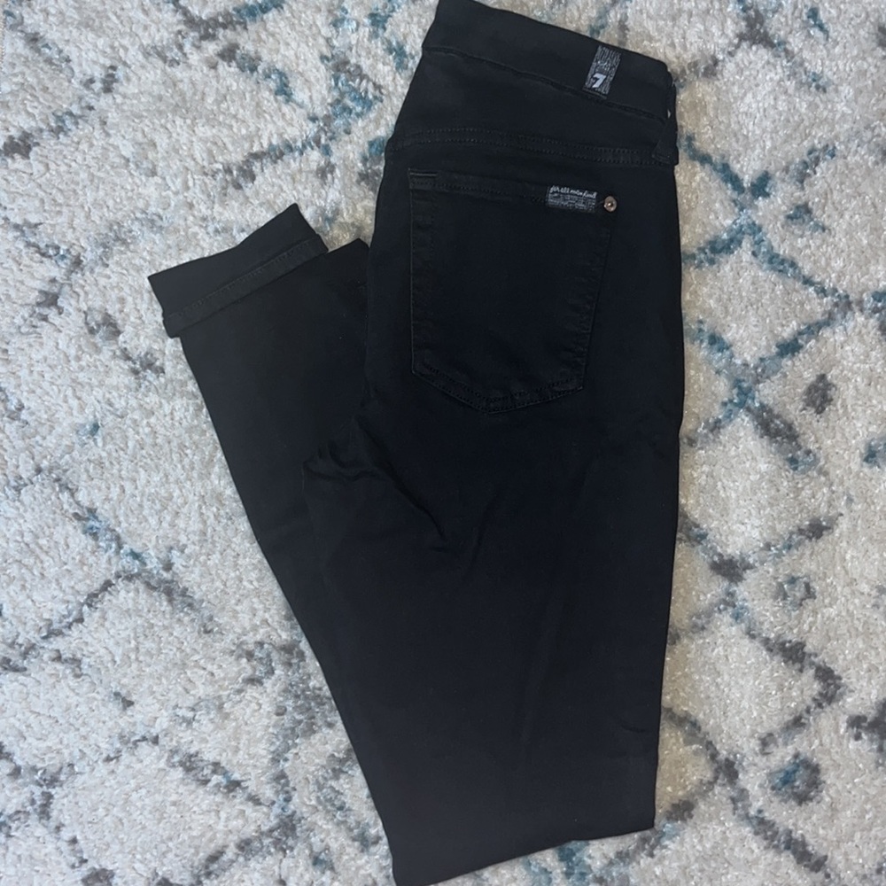 7 for All Mankind Ankle Skinny Ripped Jeans